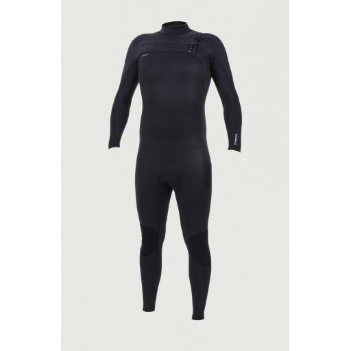 O'Neill Youth Hyperfreak 4/3+ Chest Zip Wetsuit - Raven
