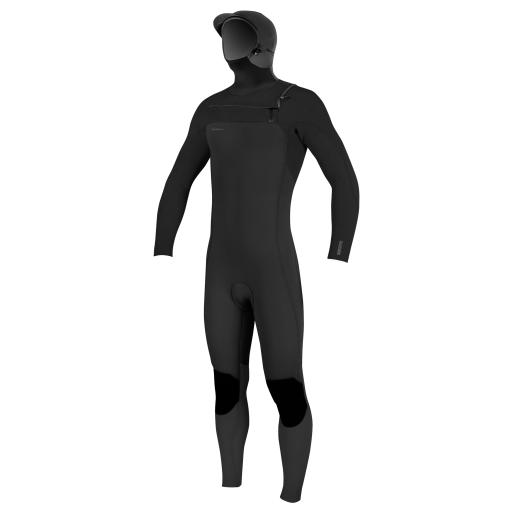 O'Neill Hyperfreak 4/3+ Chest Zip Hooded Wetsuit - Black
