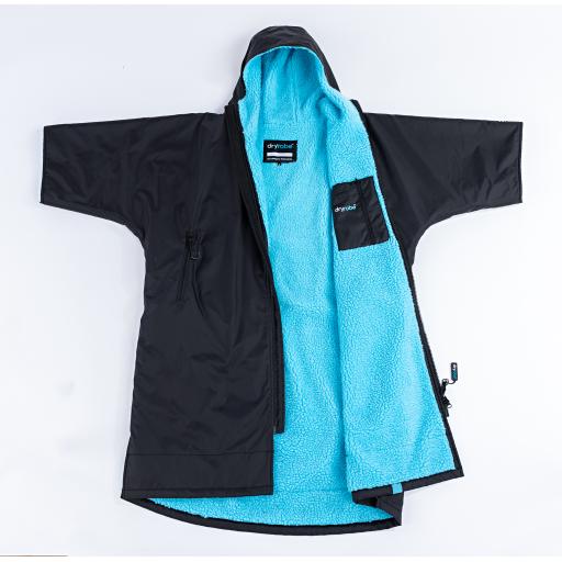 Dryrobe Advance Short Sleeve Changing Robe Medium - Black / Blue