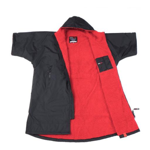 Dryrobe Advance Short Sleeve Changing Robe Large - Black / Red